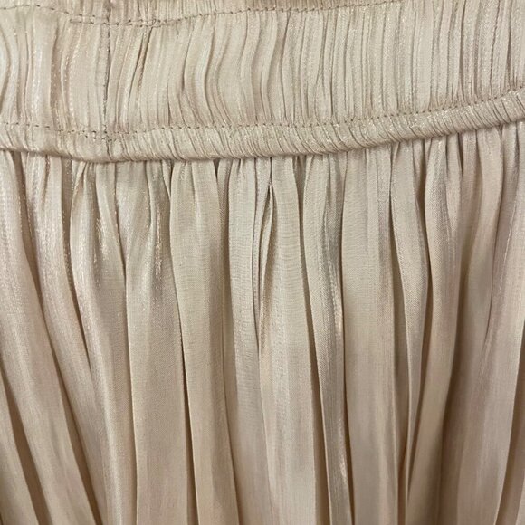 Orange Creek Pleated Skirt Size M Champagne Shimmer Flowy Modest Midi Lined - Picture 5 of 8